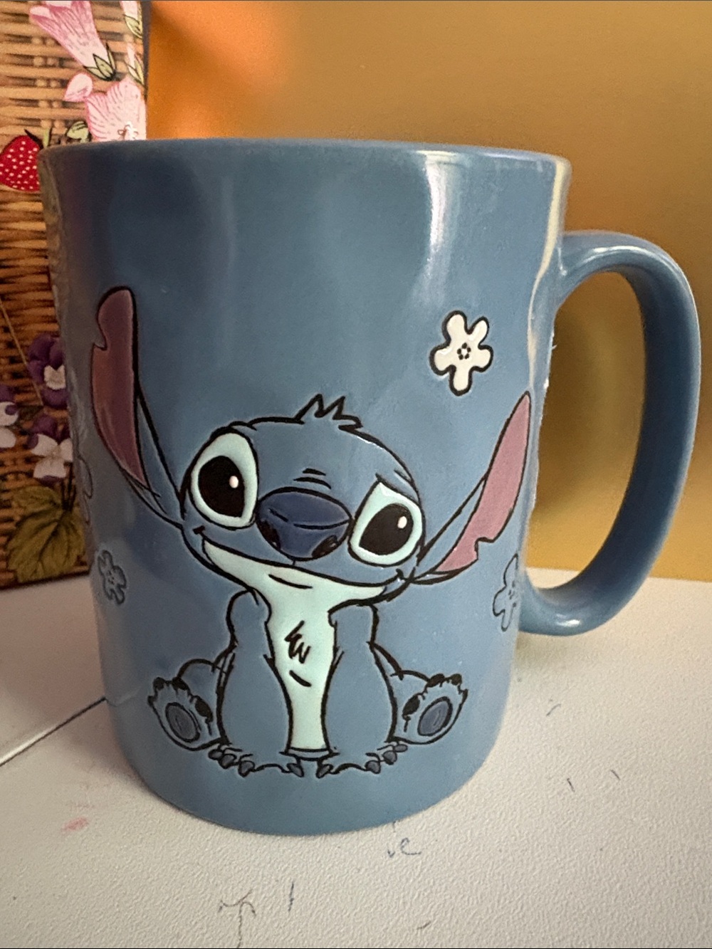 Disney Blue Stitch Ceramic Mug with White Accents